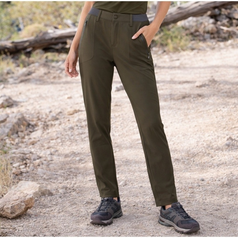 Columbia Omni Shield Pants Womens XL Straight Leg Olive Active Fit Stretch